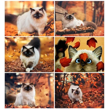 

HUACAN 5d Diamond Painting Cat Diamond Art Embroidery Animal Mosaic Handmade Home Decoration Gift