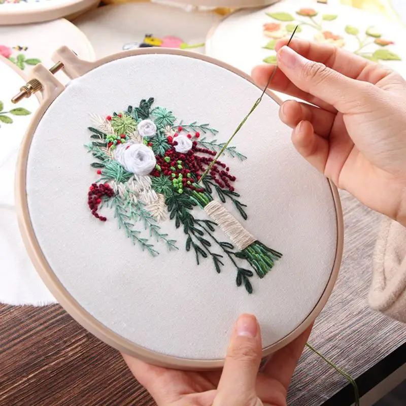 1 Набор для вышивания своими руками ручная работа для начинающих производство Трехмерная ткань креативная вышивка цветок с рамкой - Цвет: 1