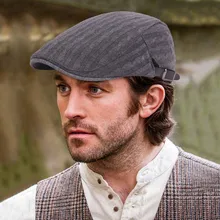 Коричневого цвета с пряжкой, однотонные, с обычным Ретро Для мужчин шапки Для женщин; классического фасона; берет Бейкер мальчик Кепки с закруглёнными краями и пуговицей сверху вождения плоская шляпа, бейсболка берет homme#5