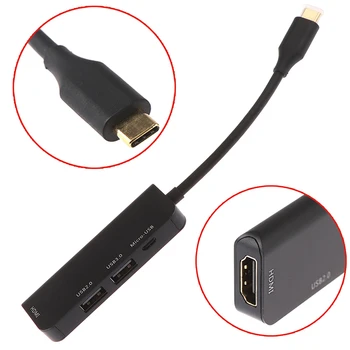 

Typc-C to HDMI+USB3.0+USB2.0+Micro USB HUB HDMI Thunderbolt 3 Adapter