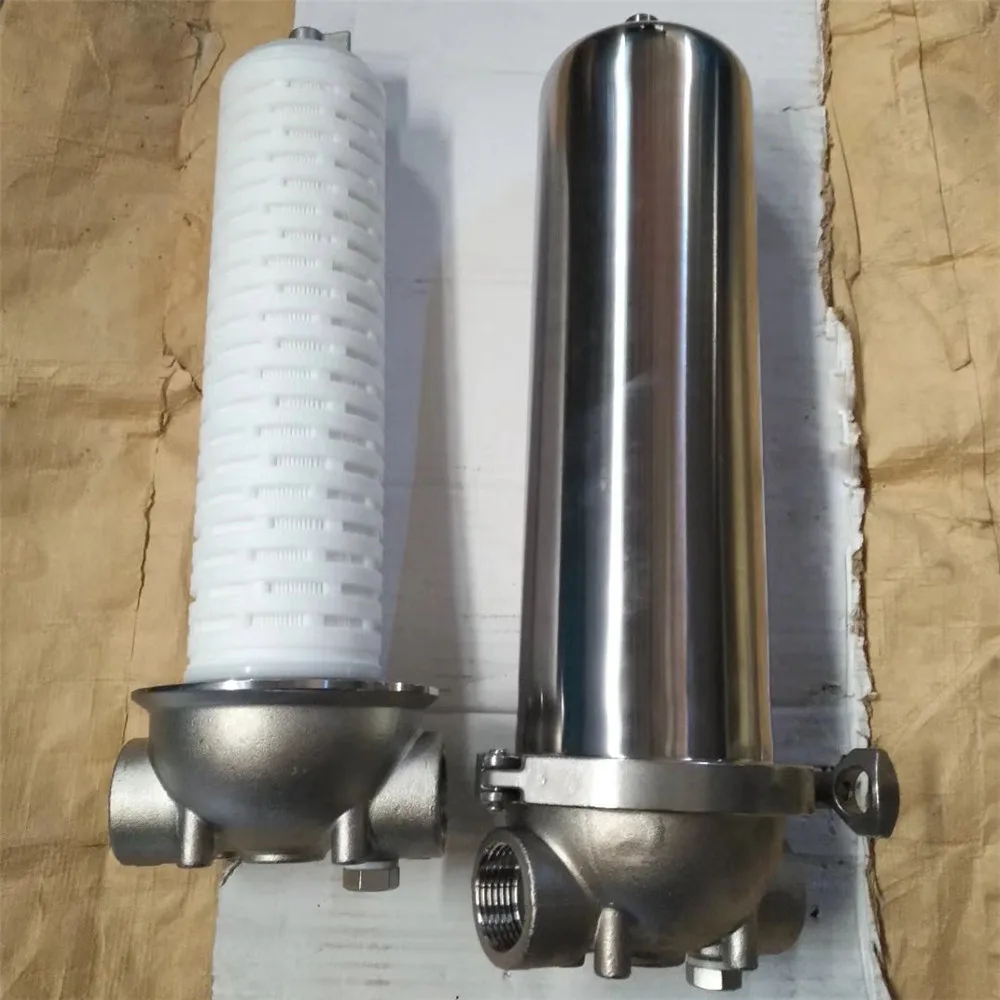SS304 Front Filter Sanitary 5"/10"/20" DN15/DN20/DN25 Liquid Water Oil Juice Pre-Filter PP/Wire-Wound Element | Обустройство