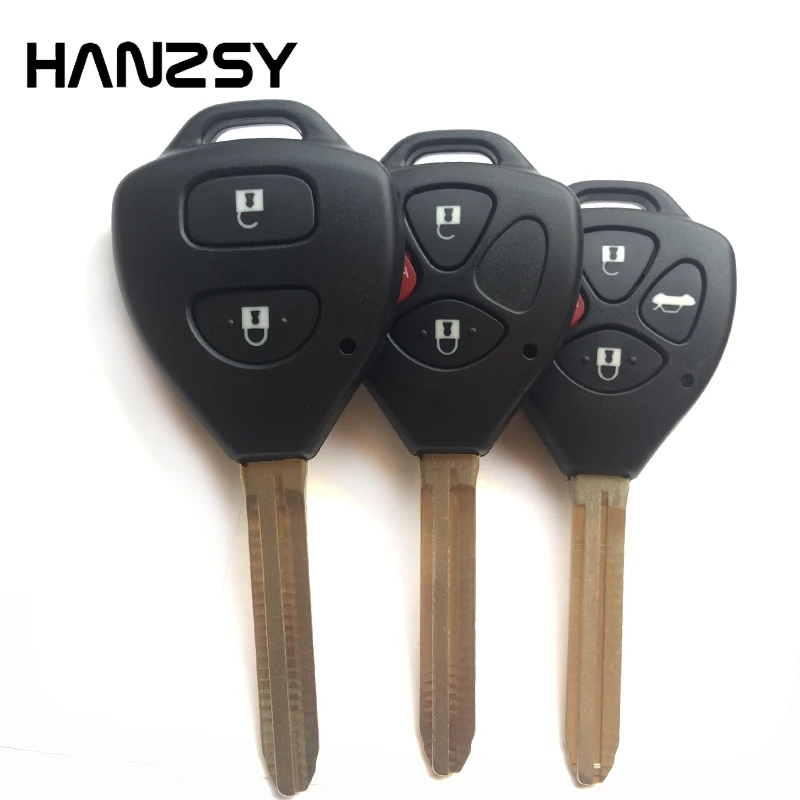 Carcasa de llave de coche con 2/3/4 botones para toyota, AVALON, RAV4, CROWN, Venza, CAMRY, mando distancia de repuesto, hoja de TOY43|Llave de coche| -