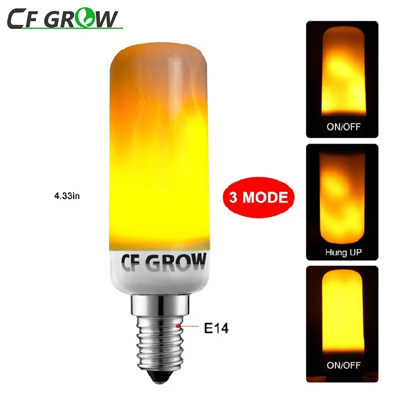

E26 E27 LED Flame Effect Fire Light Bulb SMD2835 Flickering Emulation 1&4 Modes Night Lamp E12 E14 1200K~1400K Home Decoration