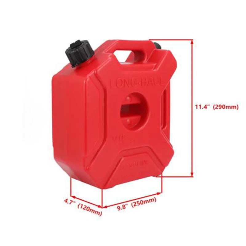 5L контейнер для бензина, запасной галлон, пластмассовый газовый топливный бак, крепление 290*250*120 мм, прочная часть