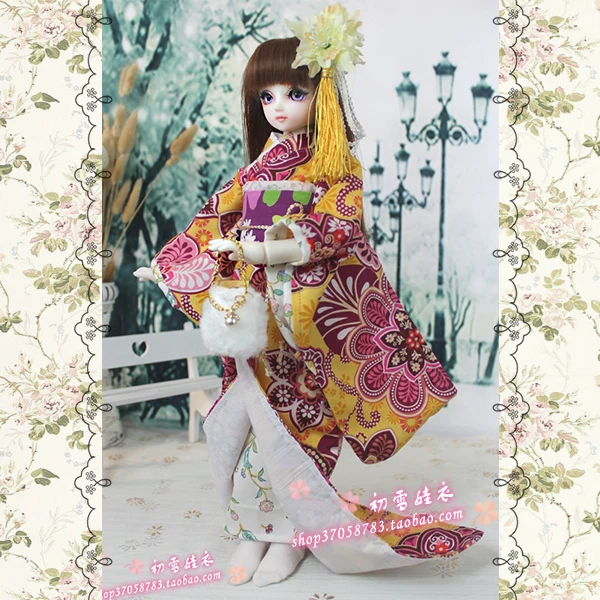 1/4 BJD аксессуары Кукла Одежда японское кимоно юката+ сумочка Набор для BJD/SD, не включает в себя куклы, обувь, парик и другие E2521