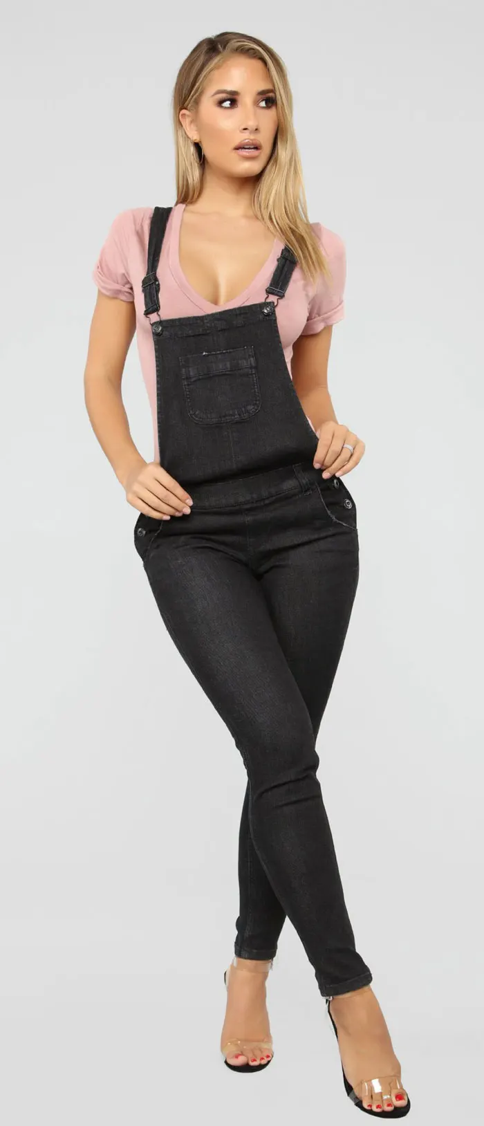 Stylish Sexy Overalls Jeans Women High Waist Skinny Pencil Black Denim Pants Ripped Hole Stretch Elastic Jeans Slim Fit Femme