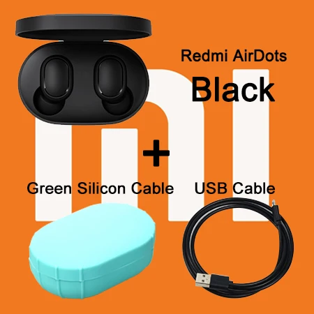 CN Add Case Cable Redmi Airdots Xiaomi Global TWS 5,0, беспроводные Bluetooth наушники, стерео бас наушники, гарнитура, управление ии - Цвет: CN Add Case Cable
