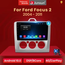 Junsun V1 Android 10 AI Voice Control DSP autoradio lettore multimediale navigazione GPS per ford focus 2 3 Mk2/Mk3 hatchback 2 din