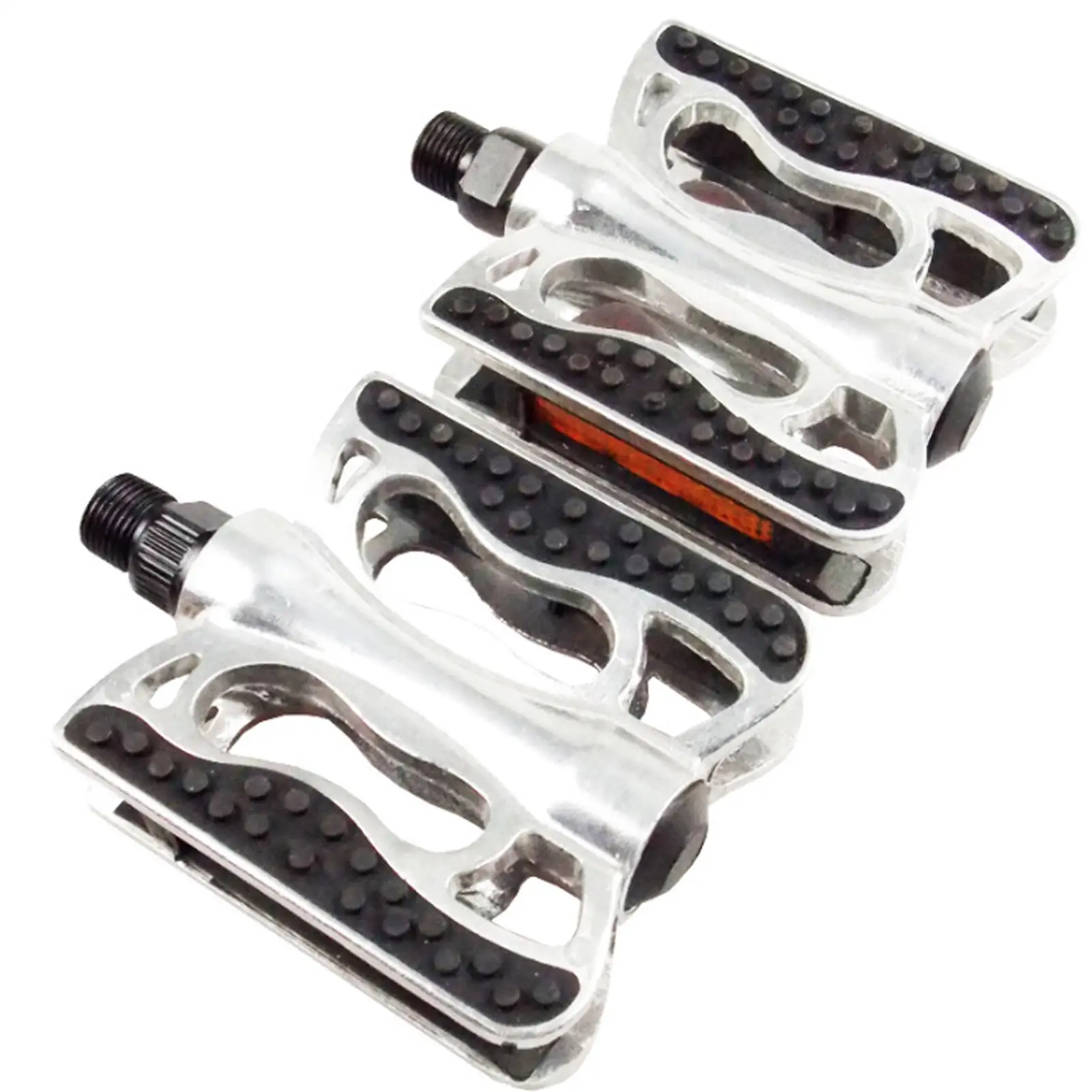 1 Pair MTB Aluminium Alloy Mountain Bike Bicycle Cycling Pedals Flat-Silver Ultra-light Non-Slip Bicycle Pedal