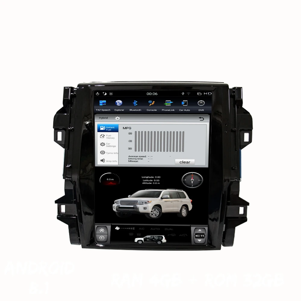 ONKAR вертикальный экран для Toyota Fortuner с 12,1 дюймов Автомобильный мультимедийный плеер встроенный Android Auto CarPlay