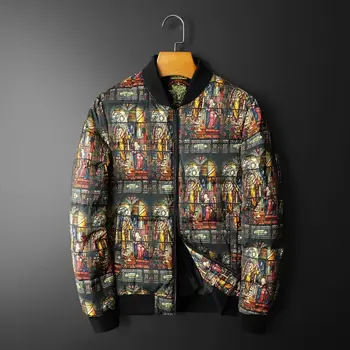 

High Quality Fall Winter Jackets Mens 90% White Duck Down Jacket Men Parka Duck Down Jacket Men Printing Jacket Plumas De Hombre