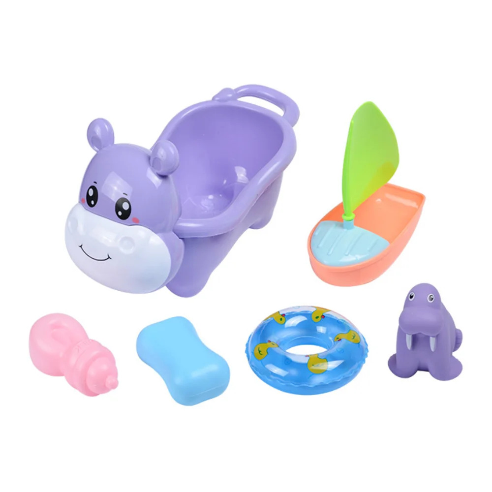 Purple 6 шт. сжимающие воды игрушки ПВХ Мультфильм Облако распыления воды звуковые игрушки для детей подарок Горячая Распродажа - Цвет: Purple