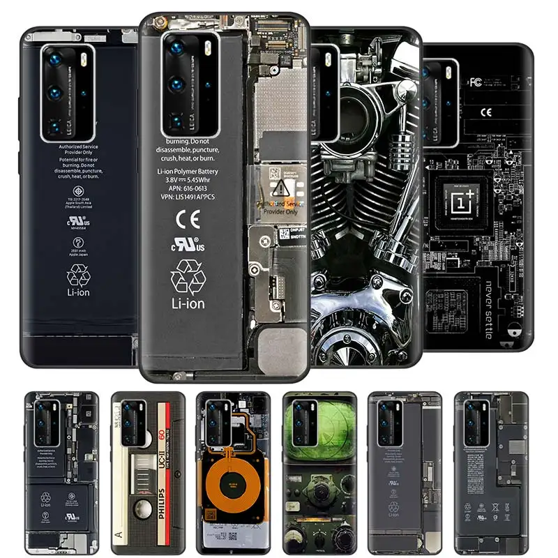 Чехлы для основной печатной платы Huawei P20 P30 Pro P40 Lite E P Smart S Z Plus 2019 Coque Черный