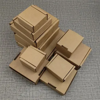 

Small Kraft Paper Corrugated Box Thickened Shipping Postal Paper Box Brown Packaging Jewelry Gift Box