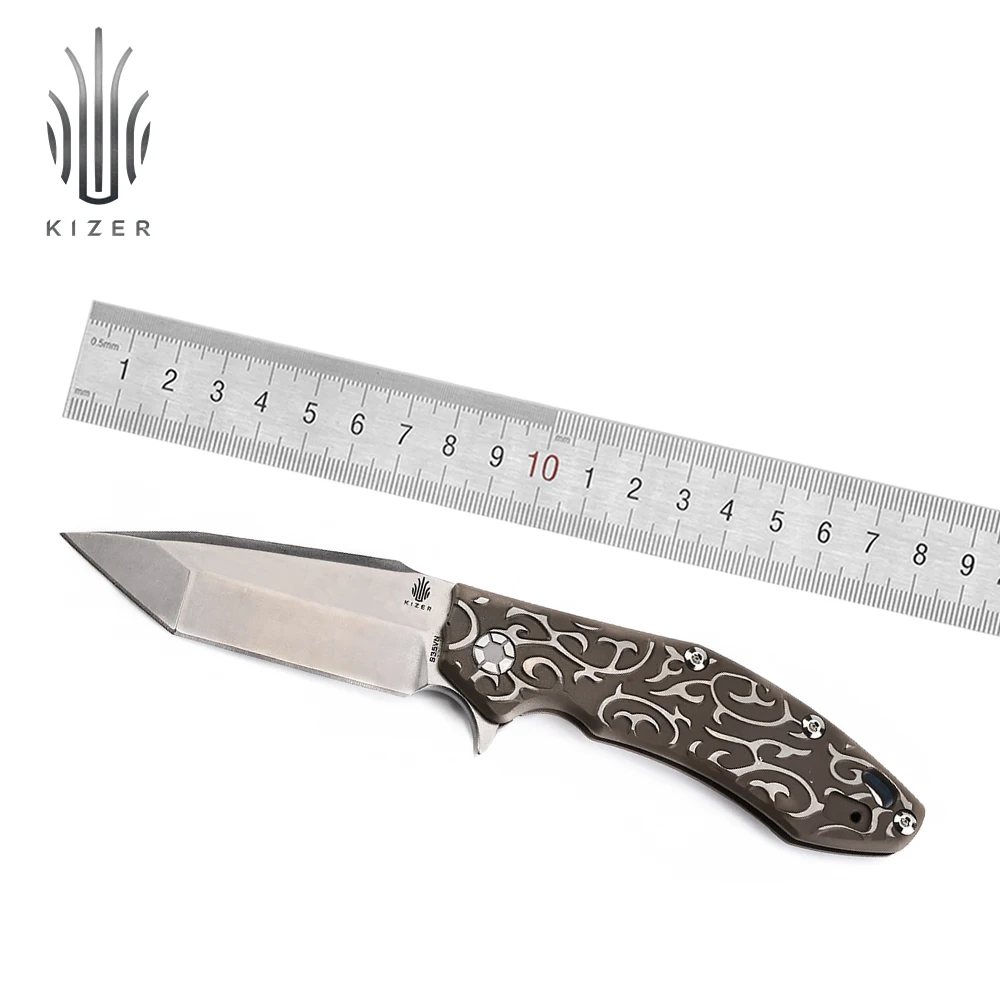 Карманный складной нож Kizer KI4431T 3 5 дюймовая отделка Stonewash нержавеющая сталь CPM