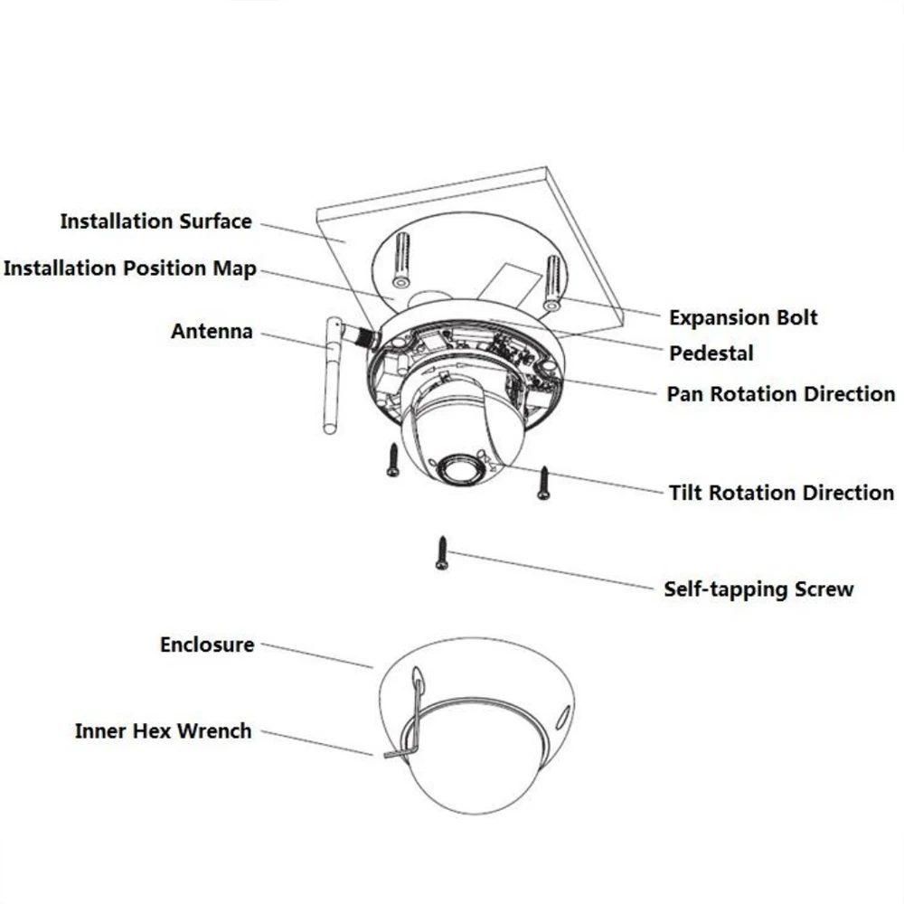 Оригинальная ip камера Dahua PTZ Starlight Wi Fi DH SD22204UE GN W HD 2MP 4X 2 7 11 мм Zoom Dome WDR ICR DNR IVS IP66