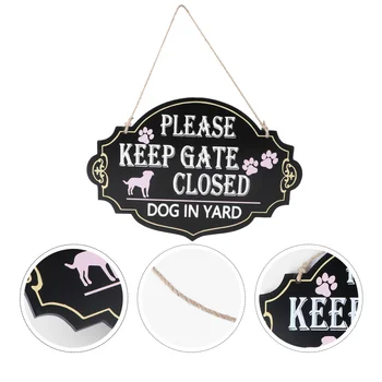 

1 pc Dog in Yard Hanging Vintage Please Keep Gate Closed Door Plate Decoration Plaque for Yard Garden