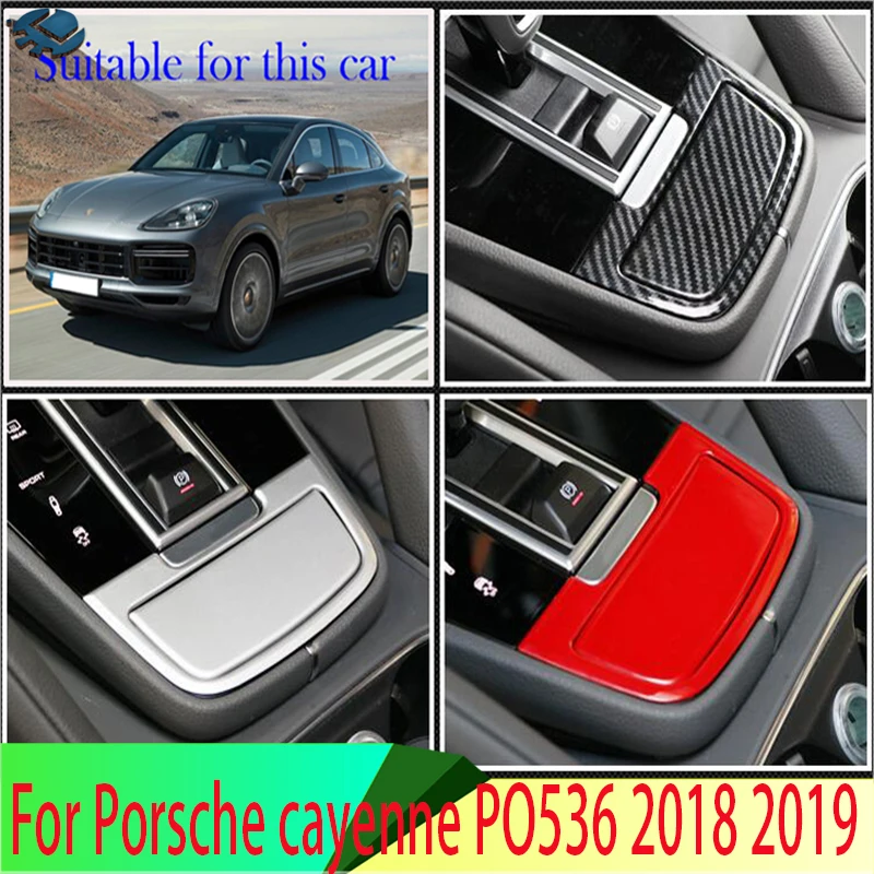 

For Porsche cayenne PO536 2018 2019 Car Accessories Center Console Cigarette Lighter Panel Cover Frame Bezel Garnish Molding