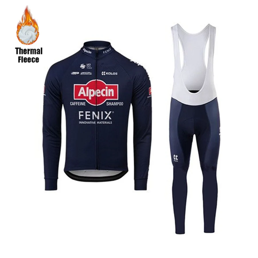 Alpecin Fenix зимняя одежда вельветовый костюм для велоспорта с длинным рукавом