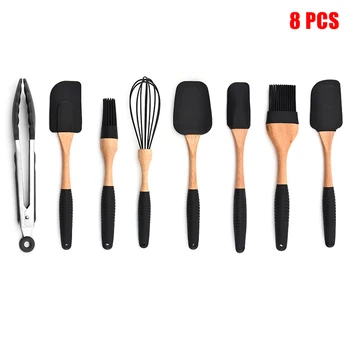 

Silicone Non-stick Cooking Baking Utensils Tools Set Heat Resistant Spoon Spatula Egg Beaters Kitchen Accessories _WK