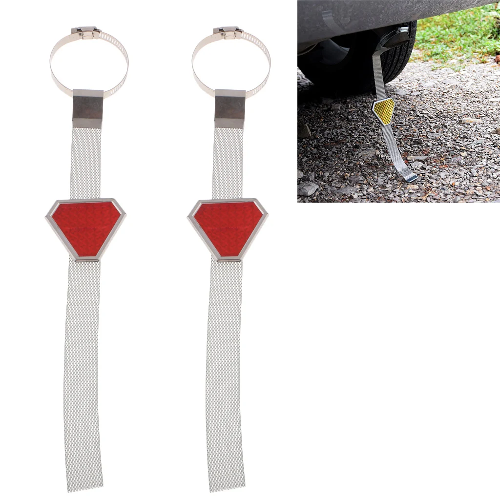 2 Pieces Car Anti-Static Strap, Reflective Earth Belt Safety Ground Wire for Kids Long Distance (Red)
