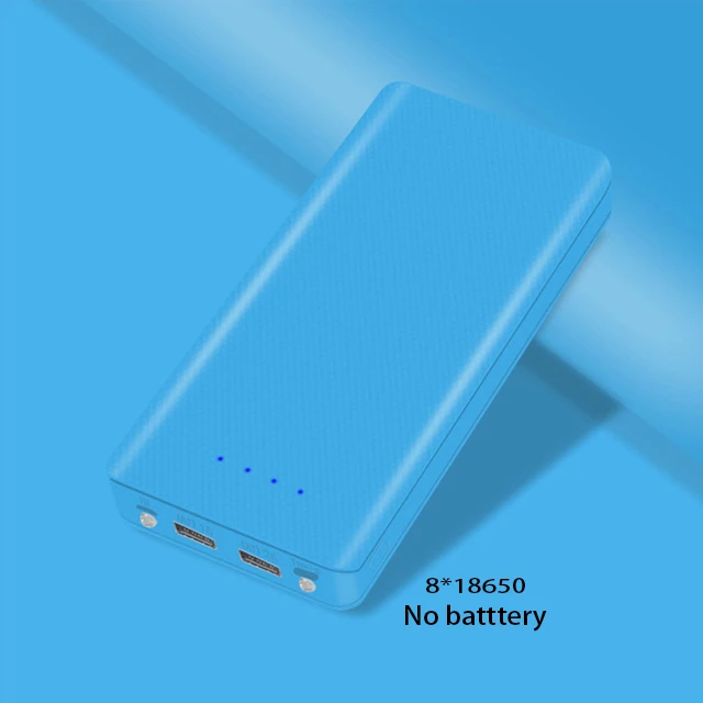 8x18650, цифровой дисплей, Дополнительный внешний аккумулятор, коробка для аккумуляторов, портативный комплект для самостоятельной сборки, зарядное устройство для мобильного телефона, зарядное устройство для Iphone - Цвет: Blue No Battery
