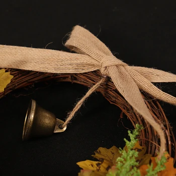 

Autumn Maple Leaf Artificial Wreath Christmas Halloween Home Door Decor Garland Wreath Window Wall Hanging Decoration Silk Cloth