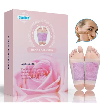 

12Pcs Rose Detox Foot Pads Patch Natural Herbal Foot Patches Antistress Detox Body Toxins Slimming Cleansing Skin Feet Care