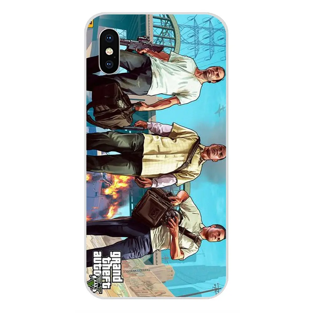 as picture Модный чехол для Apple iPhone 4 4s 5 5C 5S SE 6 6S 7 8 Plus X XS Max XR Gta Grand Theft Auto 5 V San Andreas - Цвет: as picture