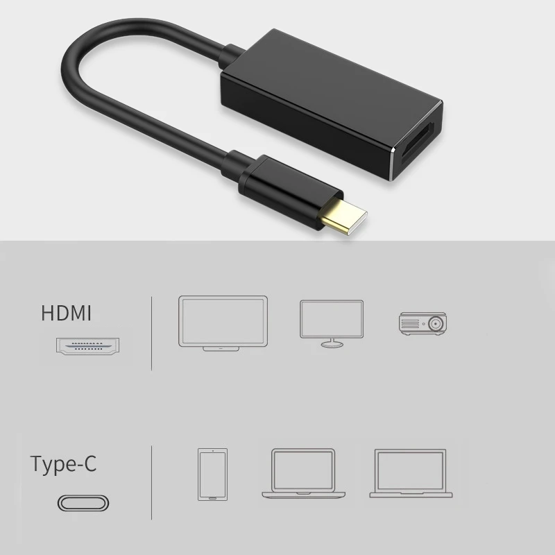USB 3,1 type C USB-C к HDMI 4K HDTV Кабель-адаптер для samsung Galaxy S9 Macbook черный