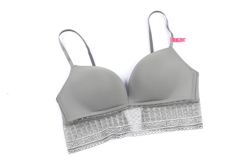 Smooth Soft Thin Cup Wireless Bra With Lace Set Underwear Women Lightly Lined Bra and Panties Set Brassieres