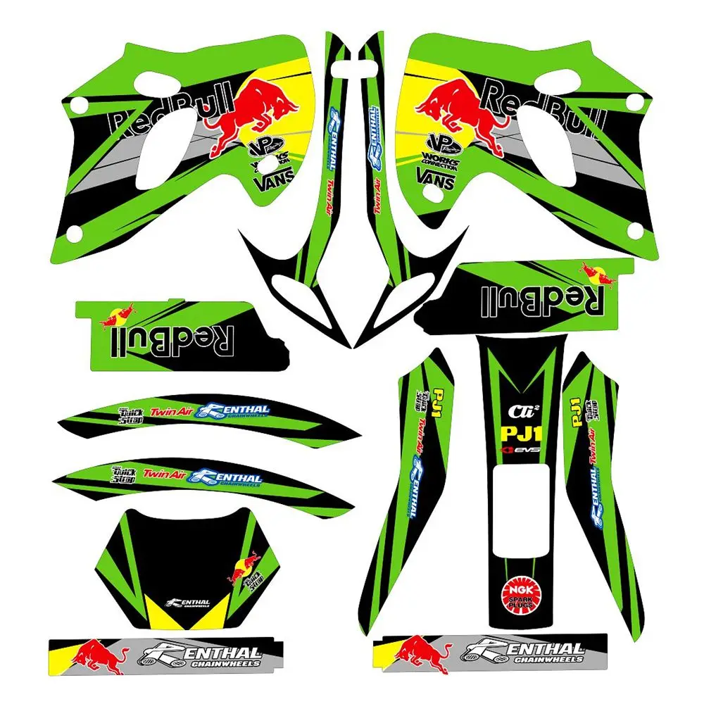

Full Graphics Decals Stickers Custom Number Name 3M Bright Stickers Waterproof For Kawasaki KLX250ES 1993 1994 1995 1996 1997