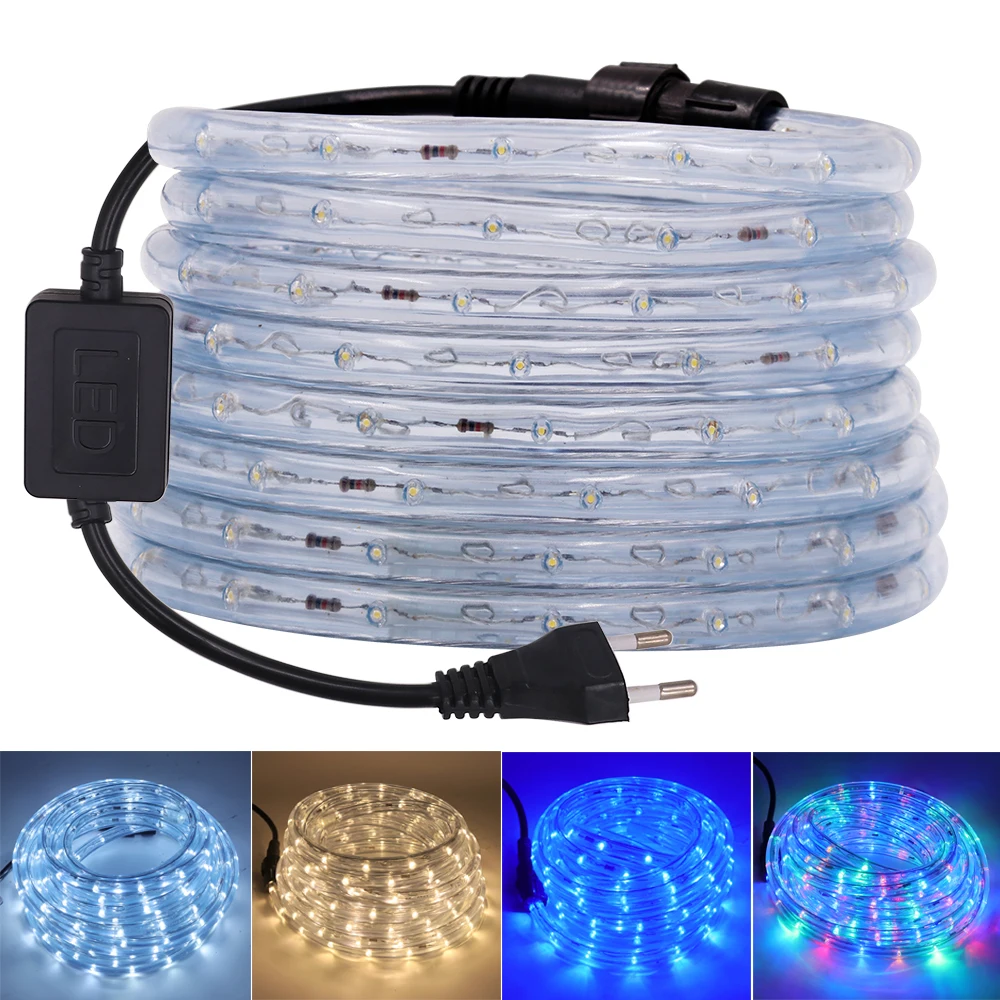 

1-100M AC220V LED Strip Round 2-wire Neon Tape 36Leds/m Flexible Outdoor Waterproof Led Light Strip With EU Power Plug