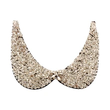 Новинка; цвет розовый, золотой; с бусинами; с блестками; с бантом; с черным воротником