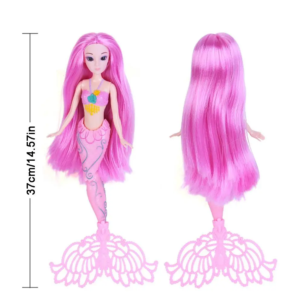 Mermaid Princess Doll Girl Pretend Play Toys Illuminate Singing Birthday Gift 3D Simulated Mermaid Doll Girls Toys