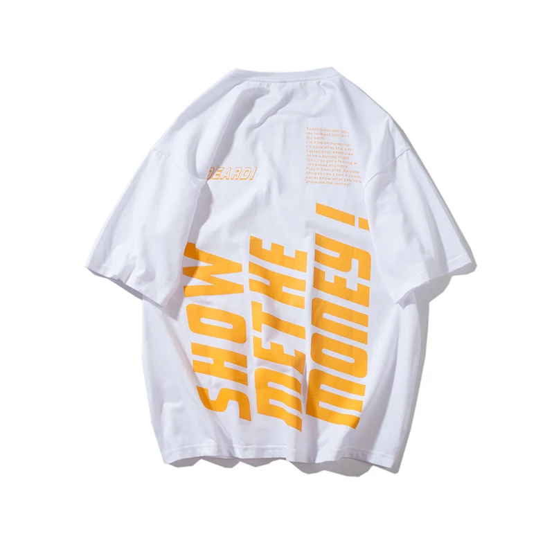 2019 Men's Summer New Casual Letter Printing Short-sleeved Round Neck T-shirt Loose Temperament Trend Cotton