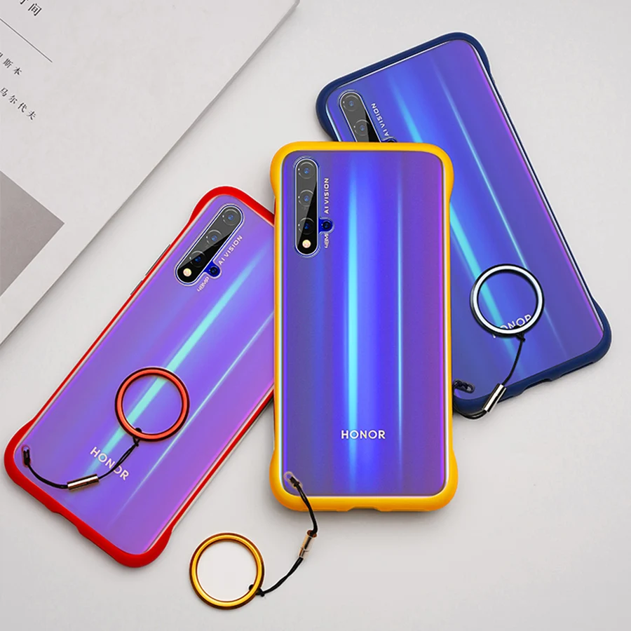 

Case for Huawei Honor 20 8X 9X Nova 5 Pro 5i 4 10i 20i P20 P30 Mate 20 Lite Y7 Pro Y9 2019 2018 Frameless Case With Finger Ring