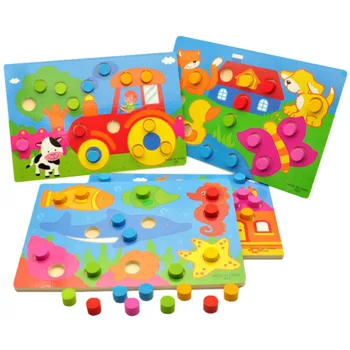 

Hand-Picked Mushroom Nail Color Recognition Pairing Board Swatch Baby Early Education Toy 4Pcs (Farm,House,Ocean,Animal One)