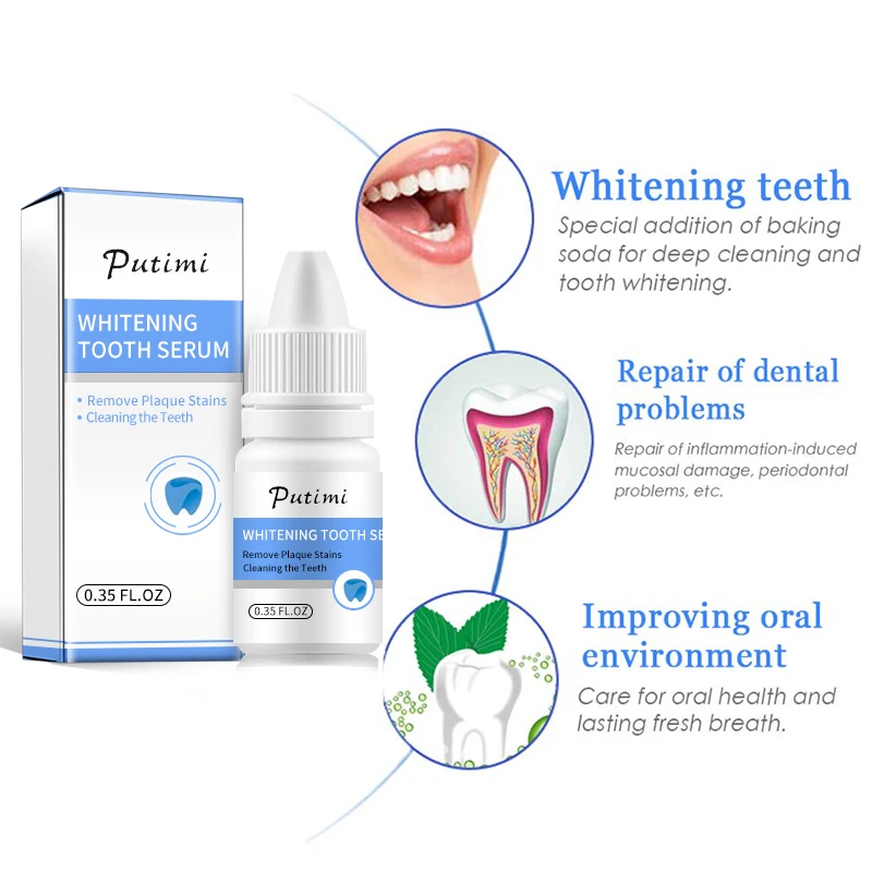 Teeth Whitening Essence Powder Gel Oral Hygiene Cleaning Teeth Care Serum Removes Plaque Stains Brighten Tooth Bleaching Tool