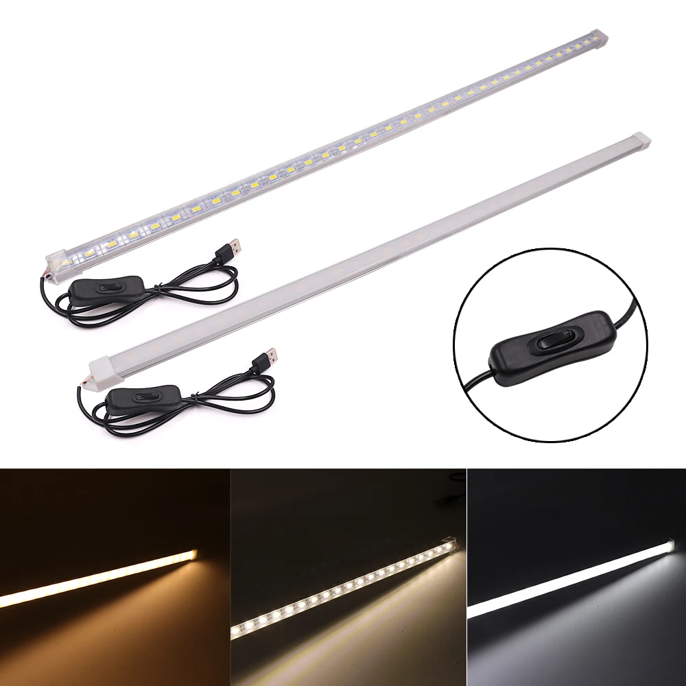 5V USB LED Bar Light Hard Rigid Strip 5630 Aluminum Tube Lamp with On/Off Switch Under Cabinet Lighting | Лампы и освещение