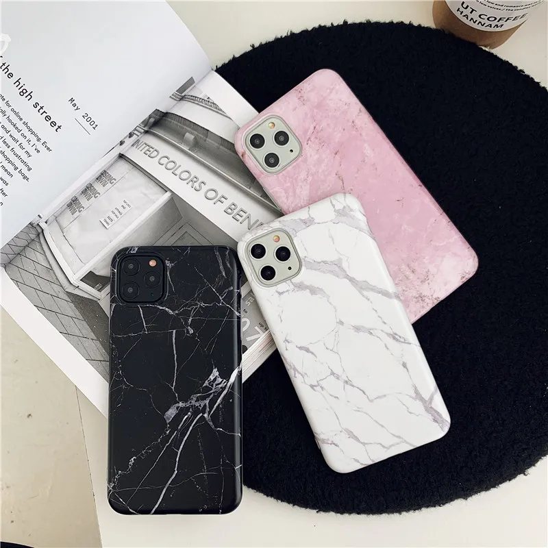Чехол для телефона для iPhone 7 8 Plus Роскошный Глянцевый гранитный камень мраморная текстура чехол для iPhone 11 Pro X XS Max XR оболочка