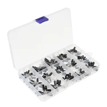 

New Capacitor 270Pcs 15 Values Kit Electrolytic Capacitor Organization Storage 0.1UF-470UF Capacitors Assortment Box Kit