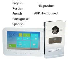 Pacote de kit de vídeo porteiro ip hik, multilíngue hd, painel rfid e monitor wi-fi, telefone da porta de campainha ip, à prova dwaterproof água