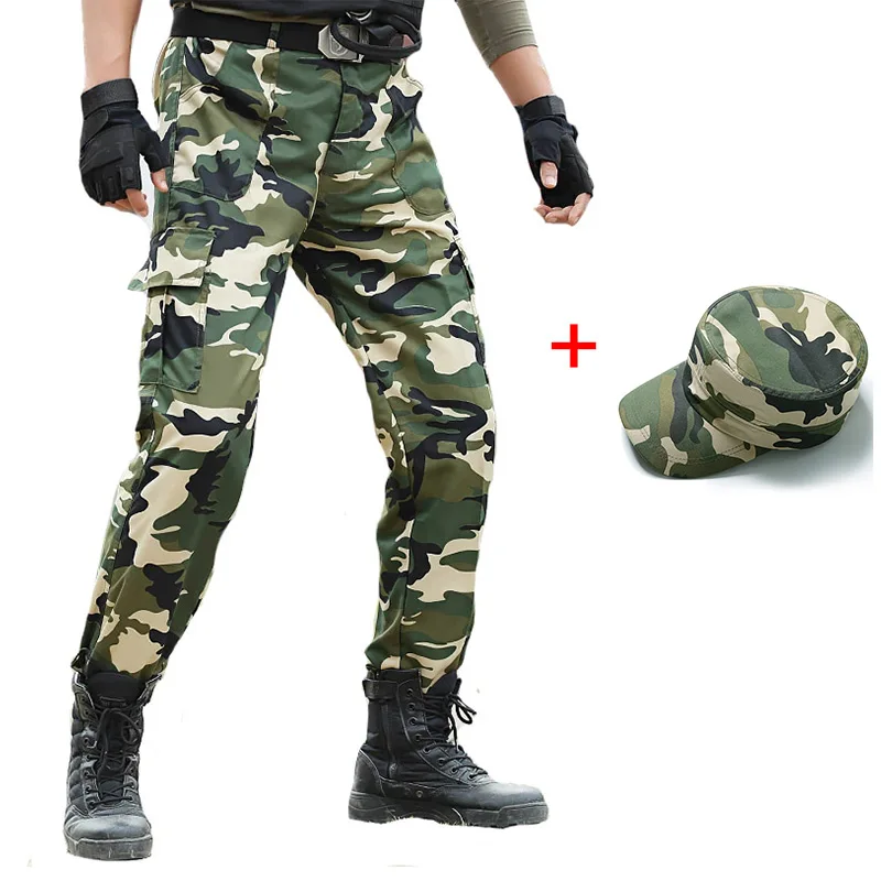 Woodland Camouflage Cargo Pants Men Military Tactical Police