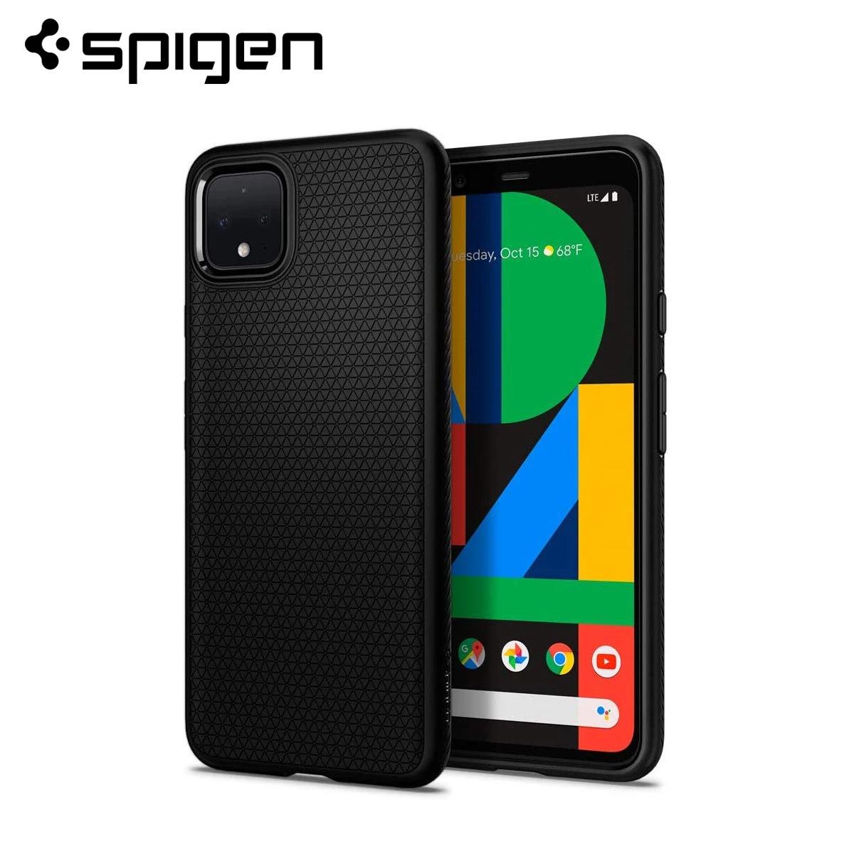 Spigen Google Pixel 4 Чехол Liquid Air матовый черный гибкий мягкий Противоскользящий чехол из