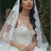 Новое поступление, 2 м, 3 м, 4 м, Фата для собора, Длинная фата для невесты,, один слой, белая, слоновая кость, кружевная вуаль свадебные аксессуары