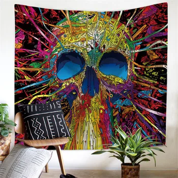 

Sugar Skull Art Wall Hanging Floral Tapestry Gothic for Bedroom Wall Carpet Colorful Rose tapisserie Drop Ship