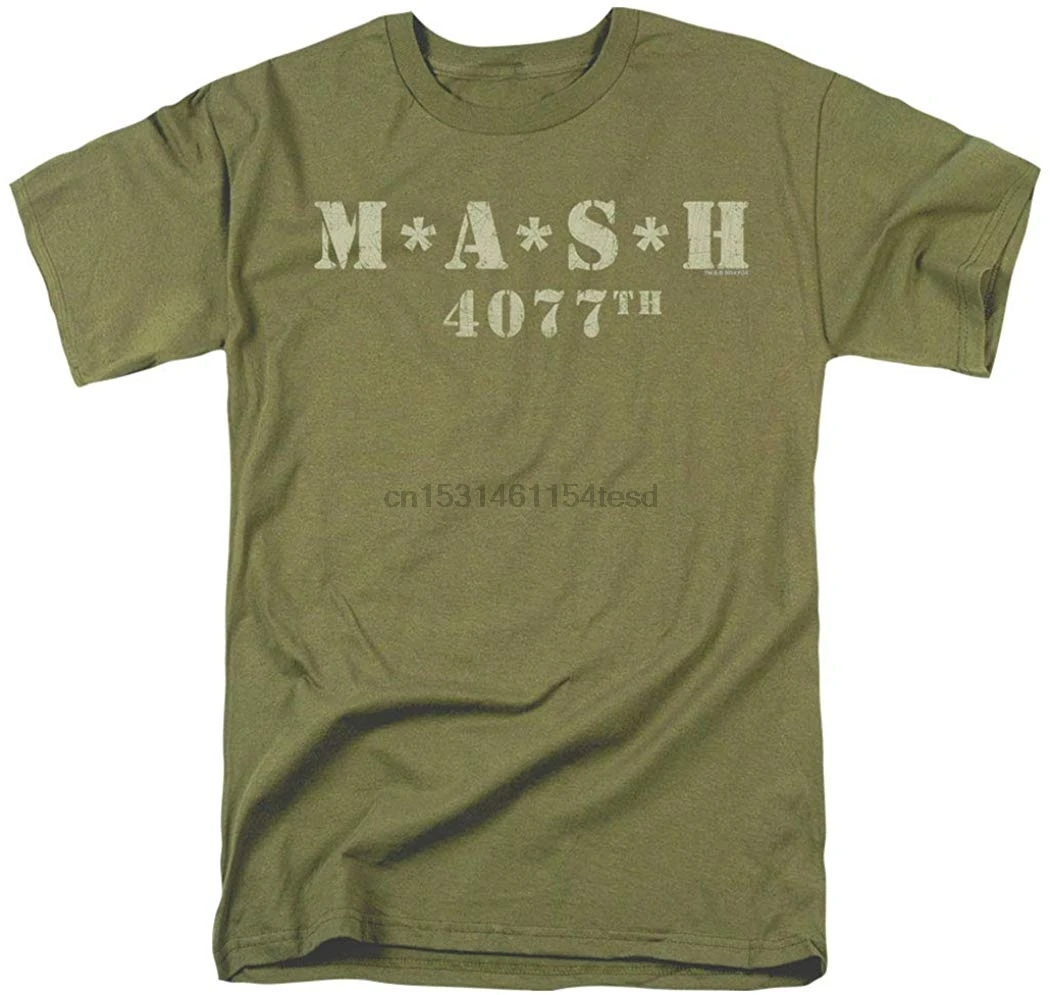 Потертая футболка с логотипом MASH мужская женская Мужская наклейками новый стиль
