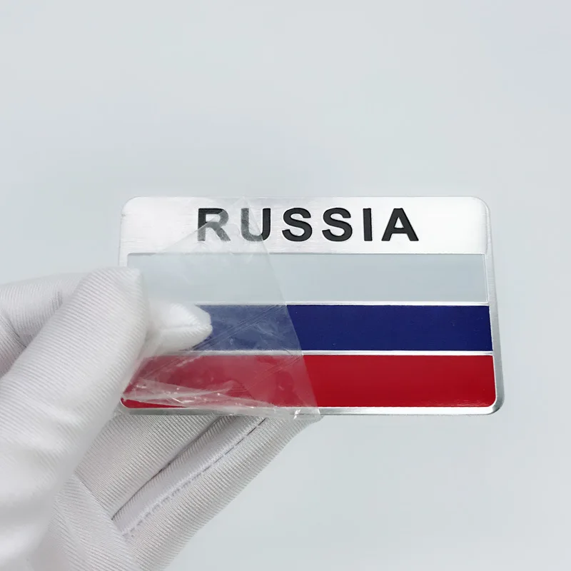 Модификация корпуса автомобиля серия Российский национальный флаг маркировка табличка Алюминиевые наклейки боковая сторона кузова наклейки