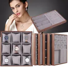Деревянный дисплей часов коробка ювелирные изделия кольцо серьги хранения Органайзер деревянный корпус часов хранения Упаковка подарочные коробки ювелирный чехол